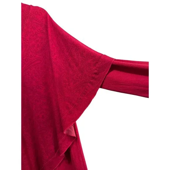 Soft Surroundings Womens Fuchsia Paisley Asymmetrical V-Neck Poncho Top Size 1X - Picture 4 of 8